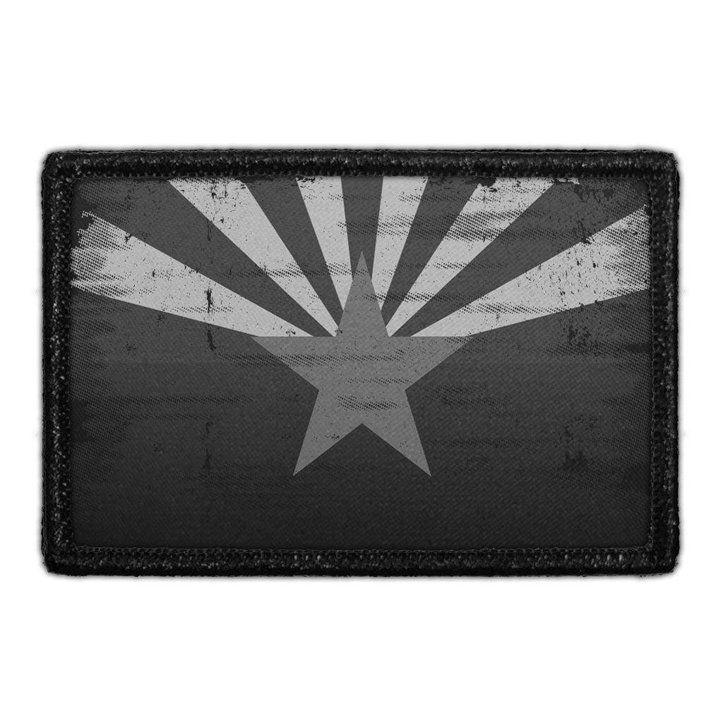 Arizona State Flag - Black and White - Distressed - Removable Patch