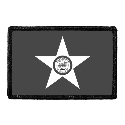 Houston City Flag - Black and White - Removable Patch