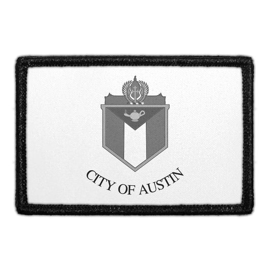 Austin City Flag - Black and White - Removable Patch
