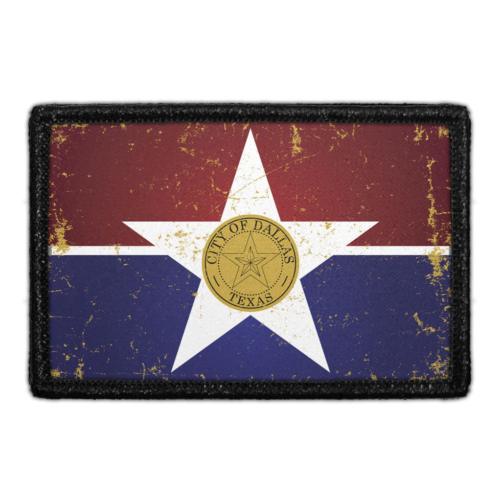 Dallas City Flag - Color - Distressed - Removable Patch