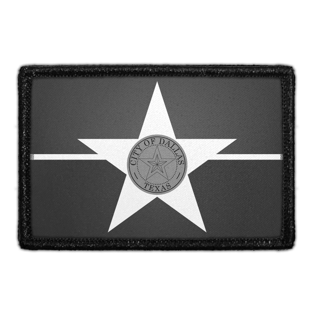 Dallas City Flag - Black and White - Removable Patch