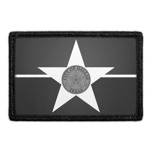 Dallas City Flag - Black and White - Removable Patch