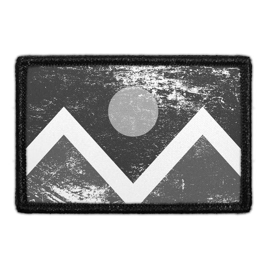 Denver City Flag - Black and White - Distressed - Removable Patch