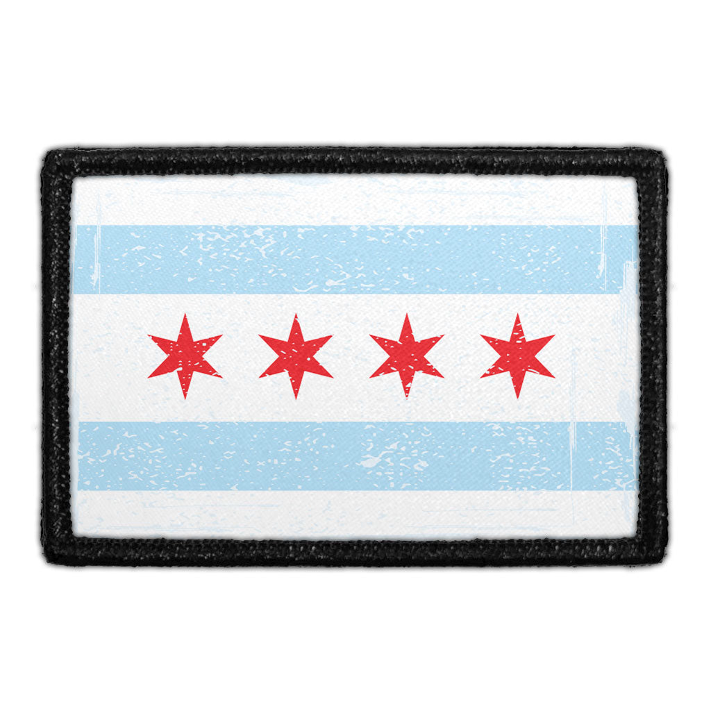 Chicago City Flag - Color - Distressed - Removable Patch