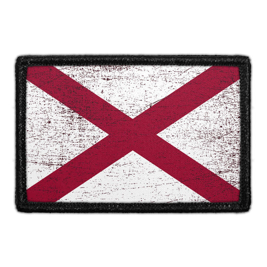 Alabama State Flag - Color - Distressed - Removable Patch