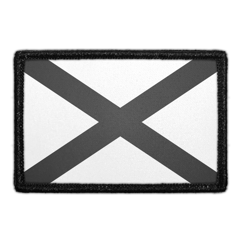 Alabama State Flag - Black and White - Removable Patch