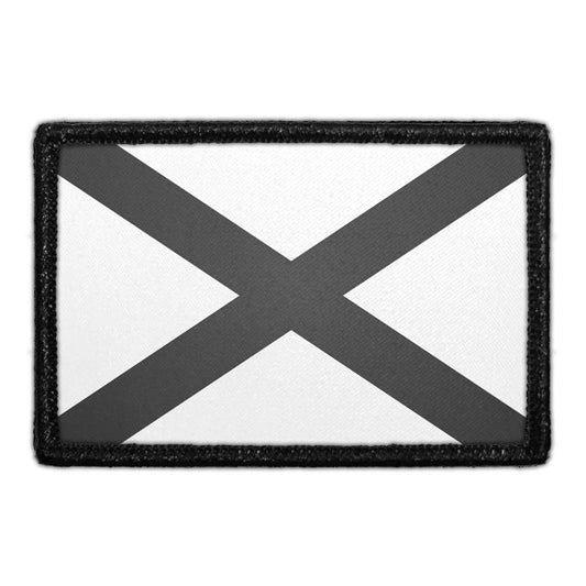 Alabama State Flag - Black and White - Removable Patch