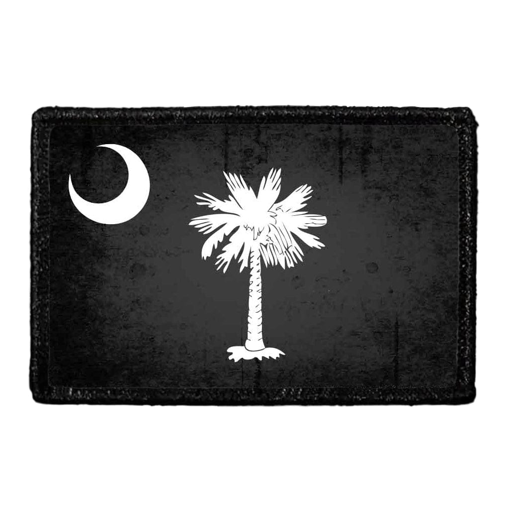 South Carolina State Flag - Black and White - Distressed - Removable Patch