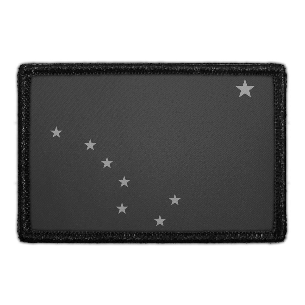 Alaska State Flag - Black and White - Removable Patch