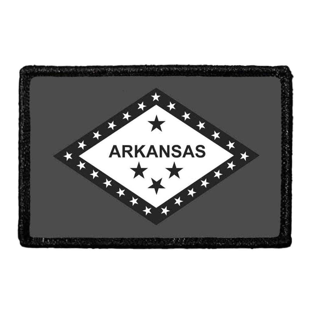 Arkansas State Flag - Black and White - Removable Patch
