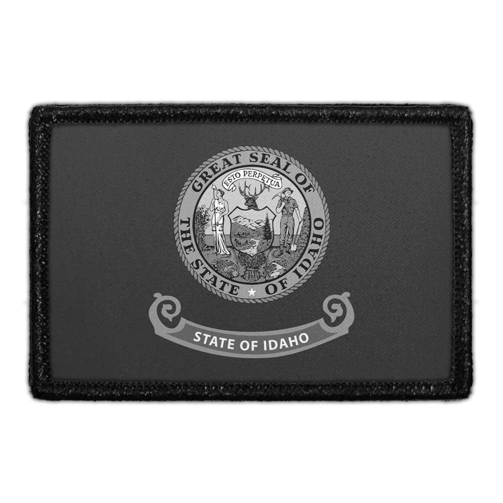 Idaho State Flag - Black and White - Removable Patch