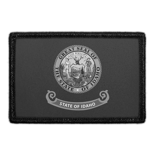 Idaho State Flag - Black and White - Removable Patch
