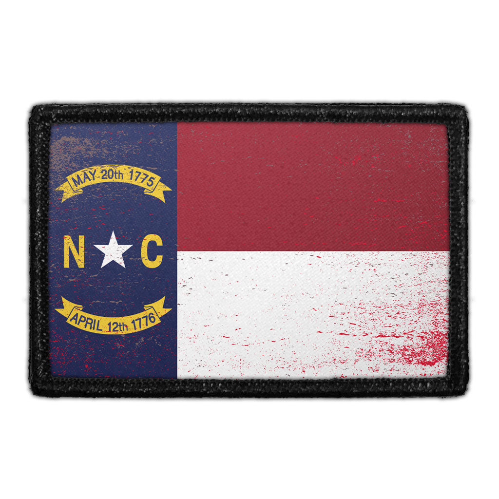 North Carolina State Flag - Color - Distressed - Removable Patch