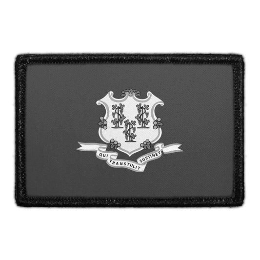 Connecticut State Flag - Black and White - Removable Patch