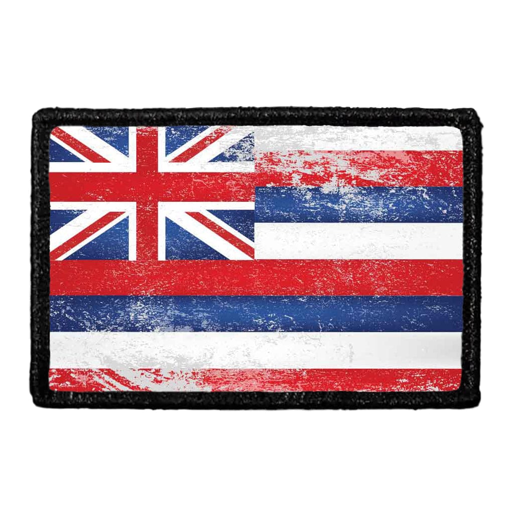 Hawaii State Flag - Color - Distressed - Removable Patch