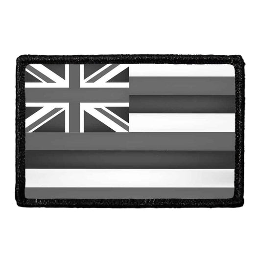 Hawaii State Flag - Black and White - Removable Patch