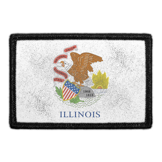 Illinois State Flag - Color - Distressed - Removable Patch