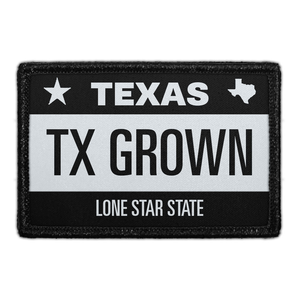 TX Grown - Texas License Plate - Removable Patch