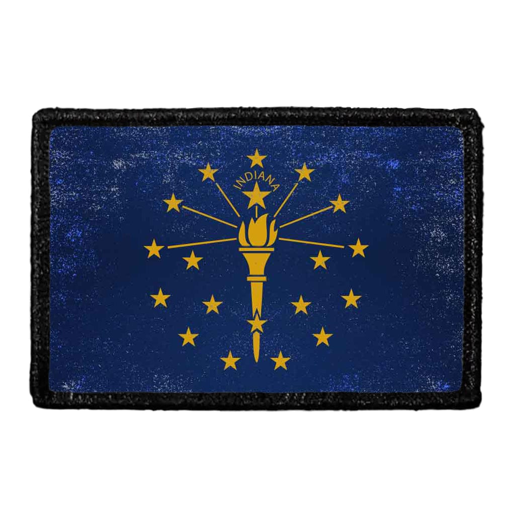 Indiana State Flag - Color - Distressed - Removable Patch