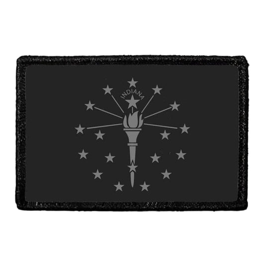 Indiana State Flag - Black and White - Removable Patch