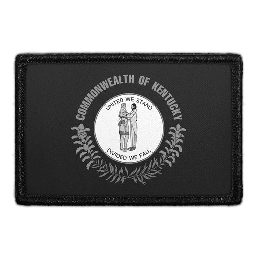 Kentucky State Flag - Black and White - Removable Patch