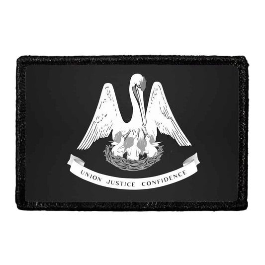 Louisiana State Flag - Black and White - Removable Patch