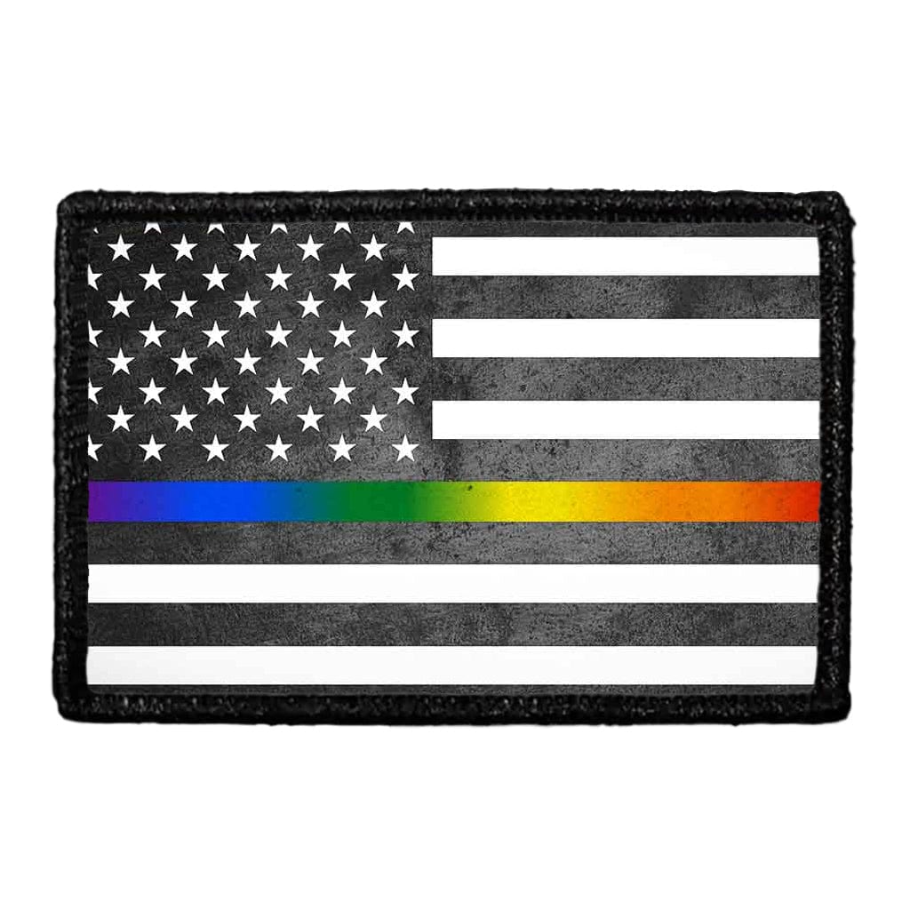 American Flag - Black and White - Rainbow - DISTRESS - Patch