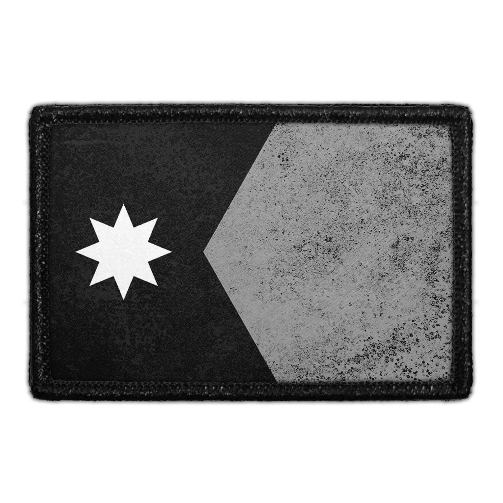 Minnesota State Flag - Black and White - Distressed - Removable Patch
