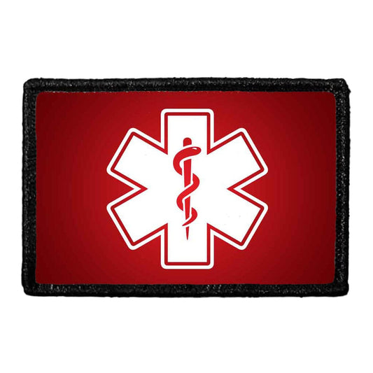 Medic Symbol - White - Red Background - Removable Patch