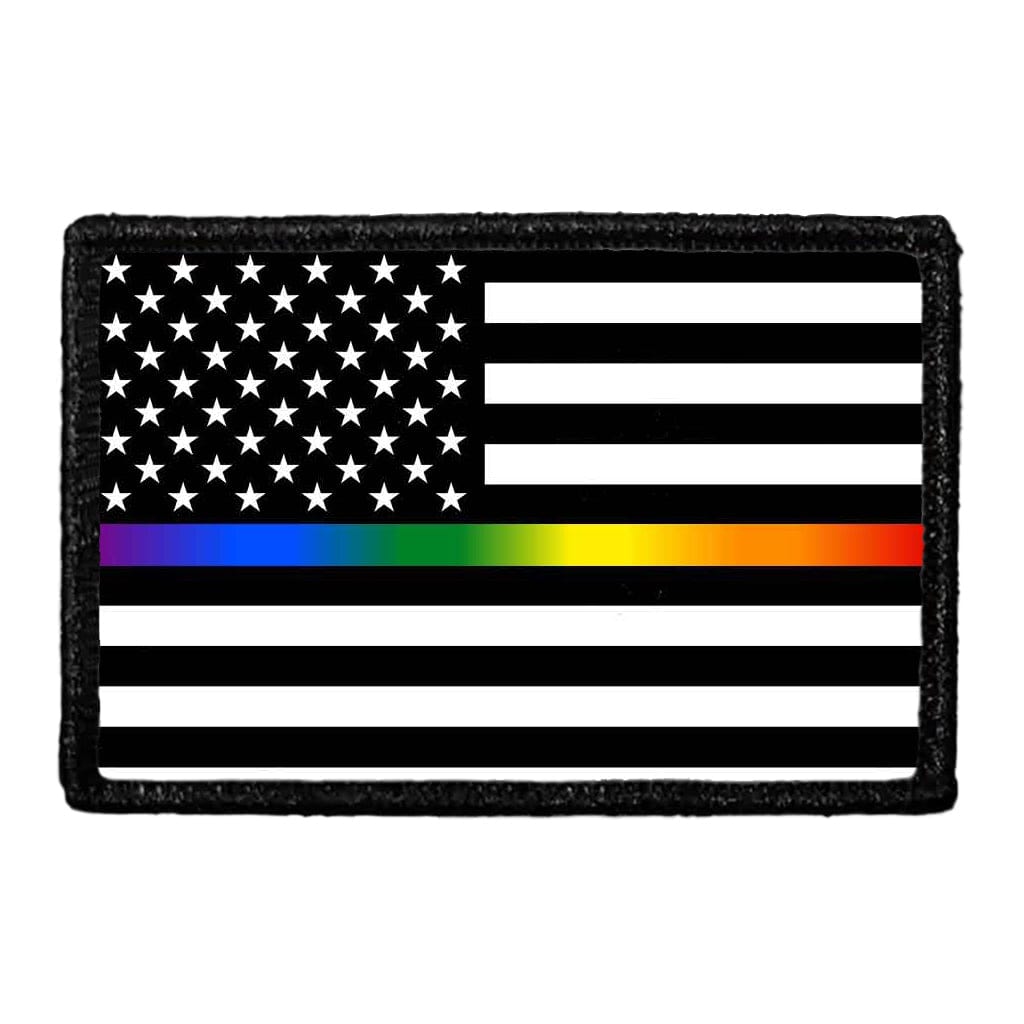 American Flag - Black and White - Rainbow - Patch