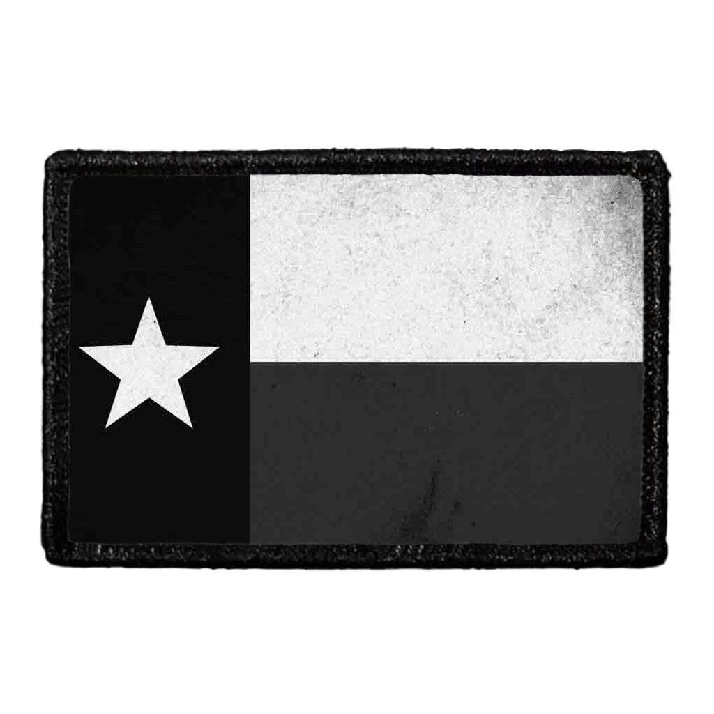 Texas State Flag - LIGHT Distressed - Black and White - Removable Patch