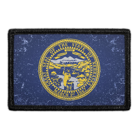 Nebraska State Flag - Color - Distressed - Removable Patch