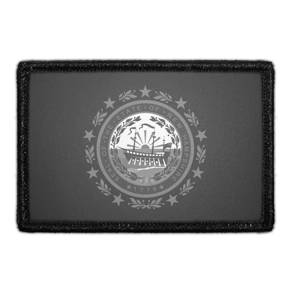 New Hampshire State Flag - Black and White - Removable Patch