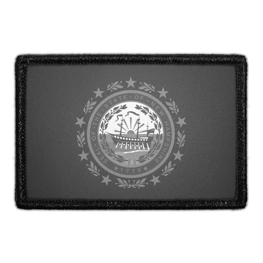 New Hampshire State Flag - Black and White - Removable Patch