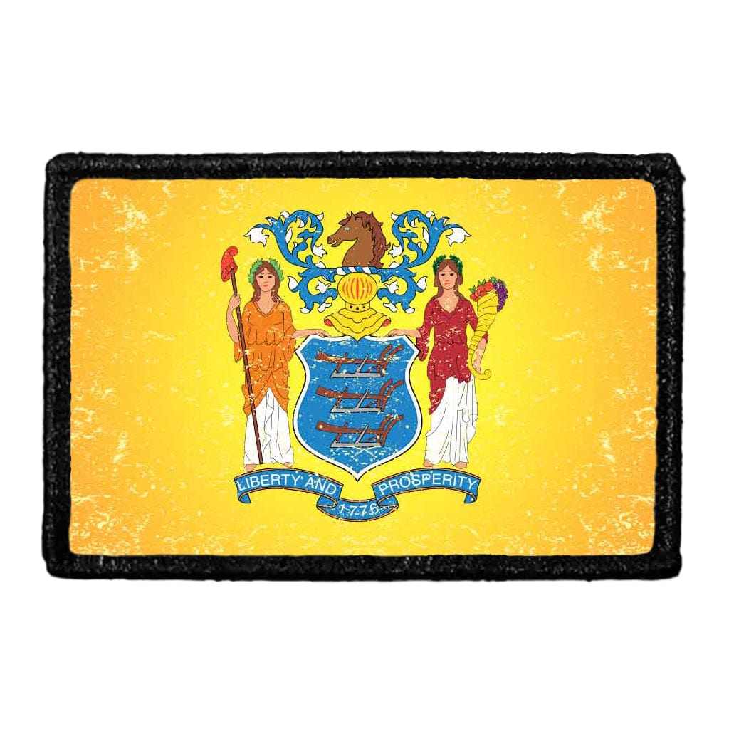 New Jersey State Flag - Color - Distressed -  Removable Patch