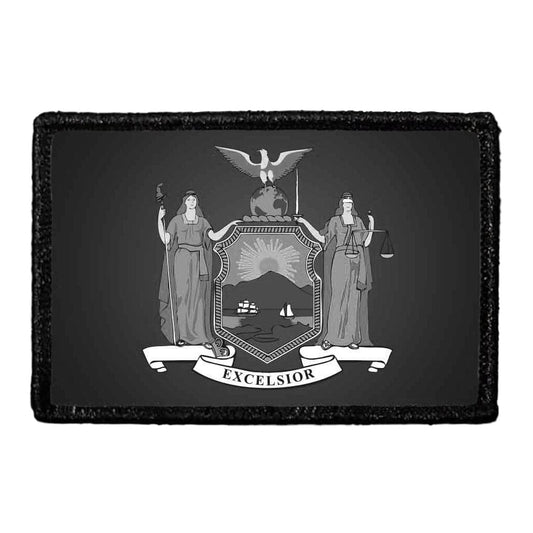 New York State Flag - Black and White - Removable Patch