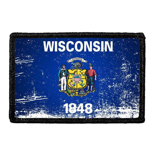 Wisconsin State Flag - Color - Distressed - Removable Patch