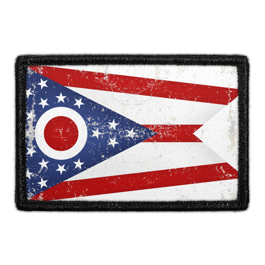 Ohio State Flag - Color - Distressed - Removable Patch