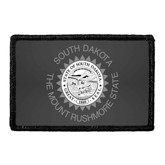 South Dakota State Flag - Black and White - Removable Patch