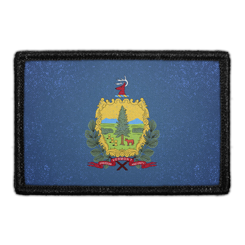 Vermont State Flag - Color - Distressed - Removable Patch