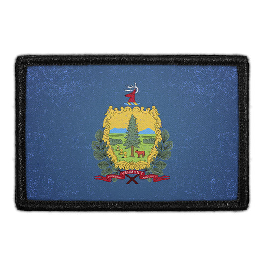 Vermont State Flag - Color - Distressed - Removable Patch