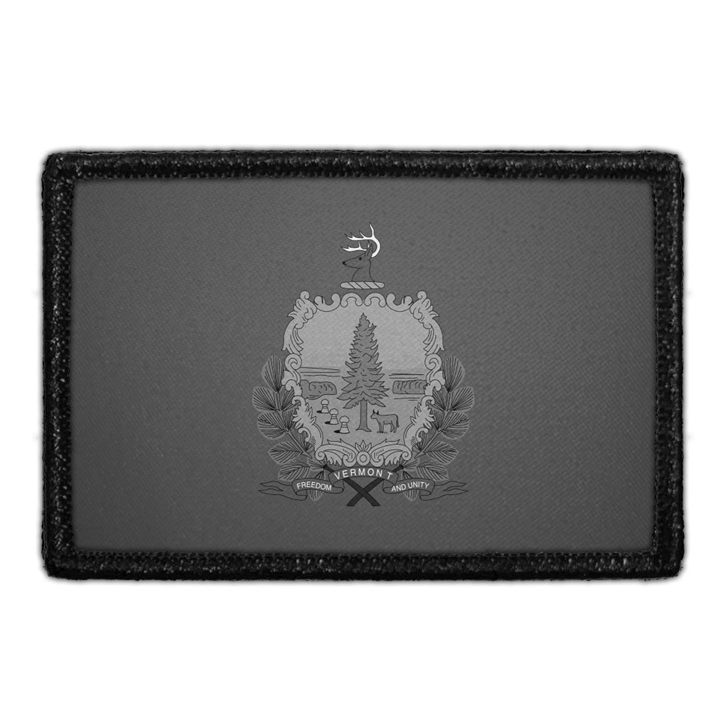 Vermont State Flag - Black and White - Removable Patch