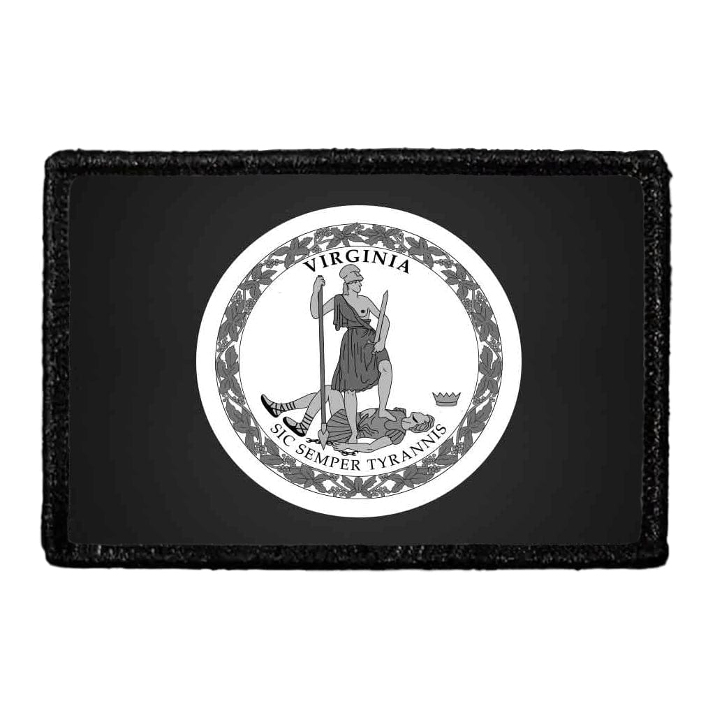 Virginia State Flag - Black and White - Removable Patch