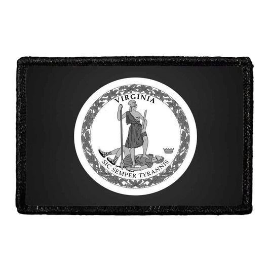 Virginia State Flag - Black and White - Removable Patch