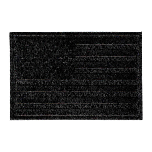American Flag - Black Leather - Removable Patch