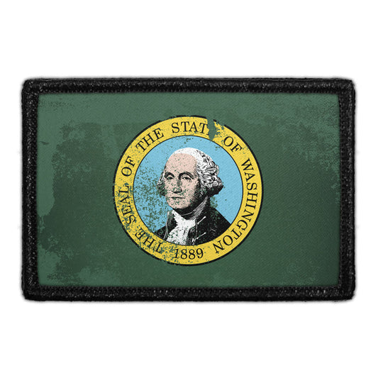Washington State Flag - Color - Distressed - Removable Patch