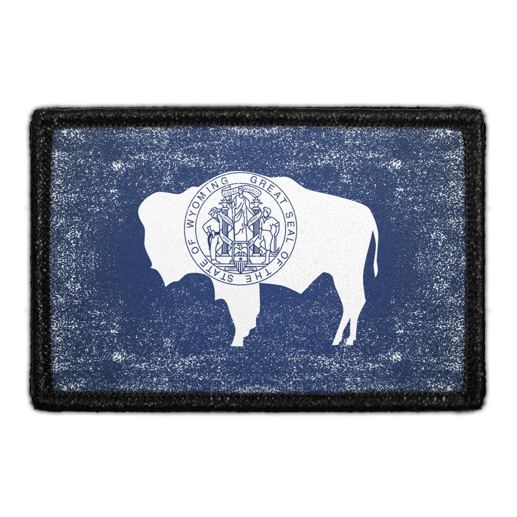 Wyoming State Flag - Color - Distressed - Modified - Removable Patch