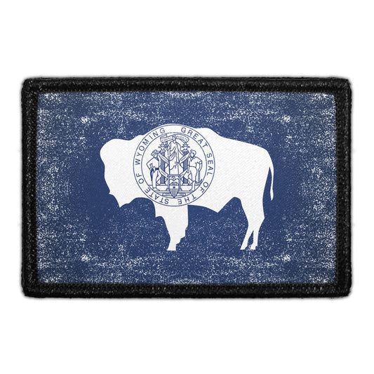 Wyoming State Flag - Color - Distressed - Modified - Removable Patch