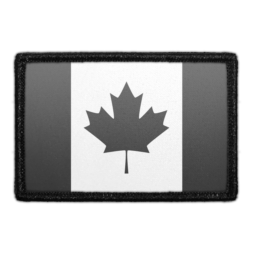 Canada Flag - Black and White - Removable Patch