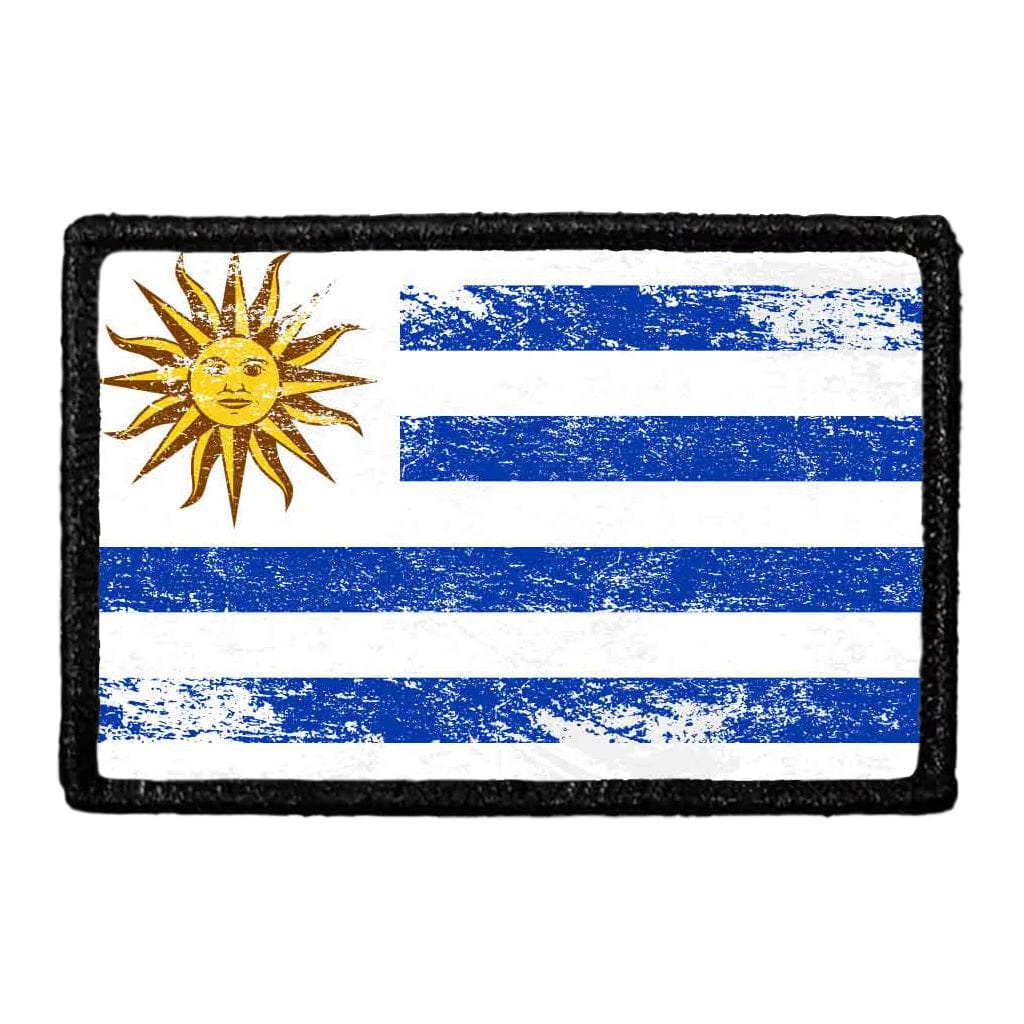 Uruguay Flag - Color - Distressed - Removable Patch